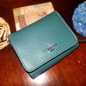 Coach Mermaid/Teal Snap Billfold/Wallet